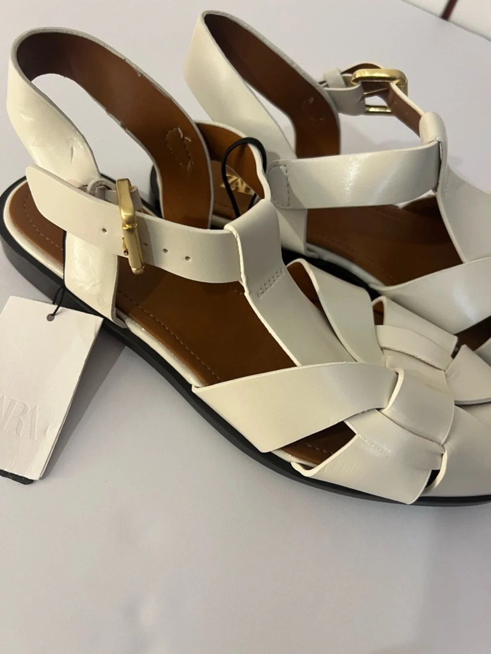 ZARA FLAT FISHERMAN SANDALS NWT 7.5 (38) - Picture 11 of 13